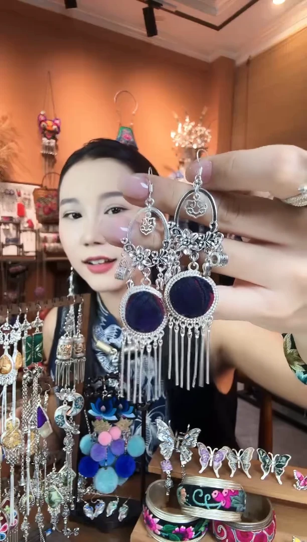 刺绣纯手工民族风耳环