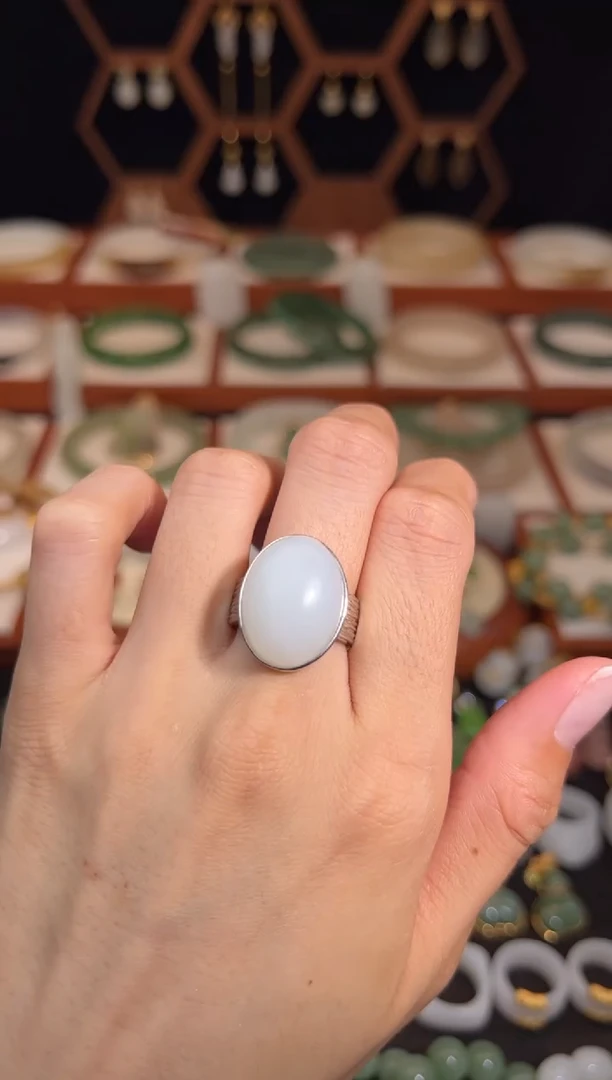 银S925镶嵌戒指和田玉?****的分单