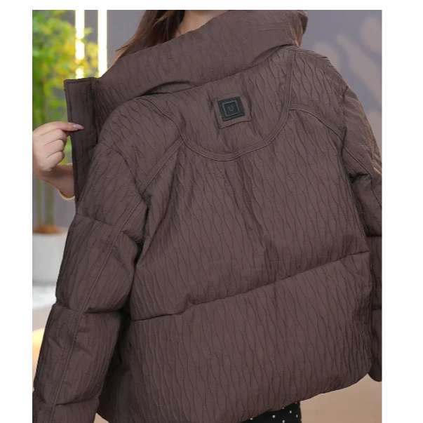 2025冬季新款简约时尚宽松显瘦小个子纯色保暖羽绒服