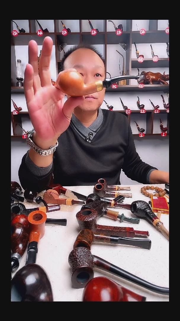 意大利石楠木手工打磨烟斗