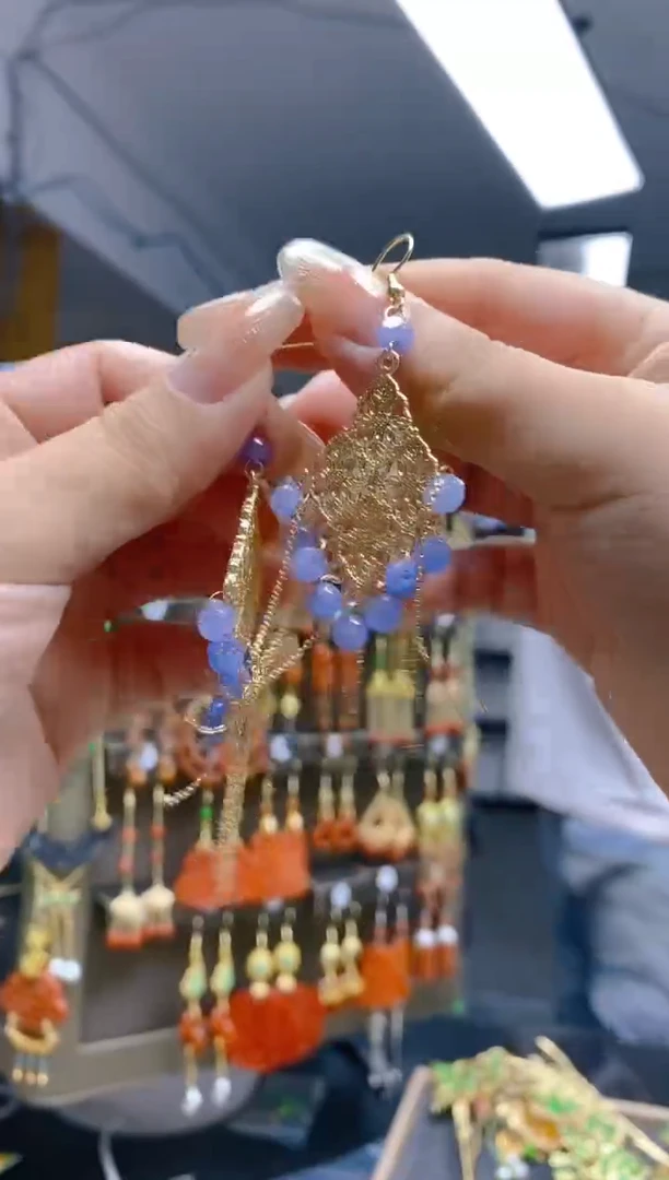 翡翠合金耳饰405翡翠耳钩