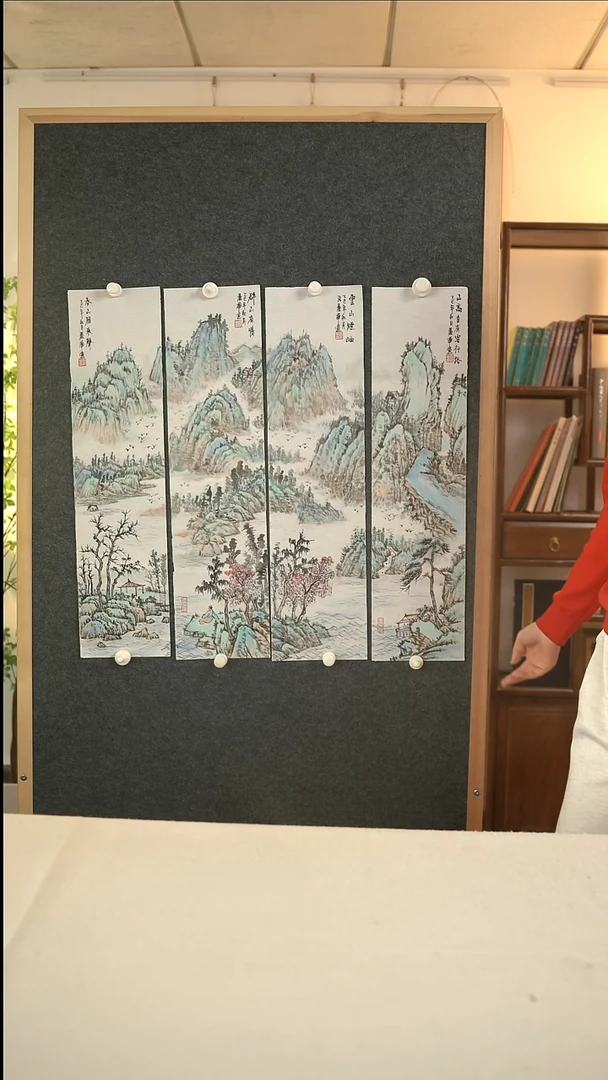 国画张丽华 山水条屏二尺*4