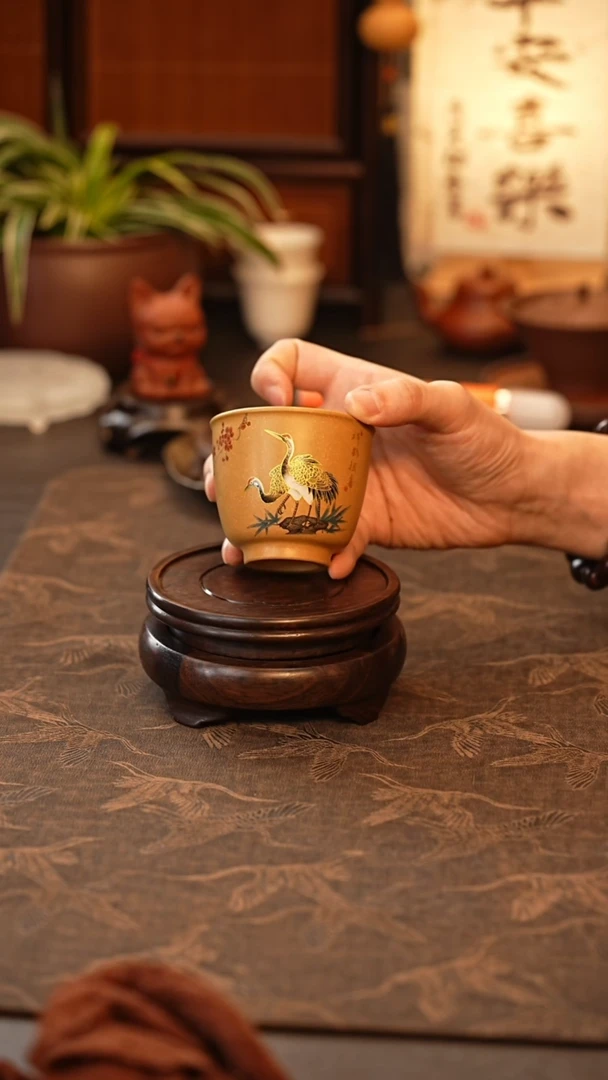 茶壶紫砂仙鹤主人杯