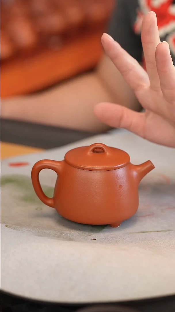 茶壶紫砂朱泥 半手工 高石瓢 160cc