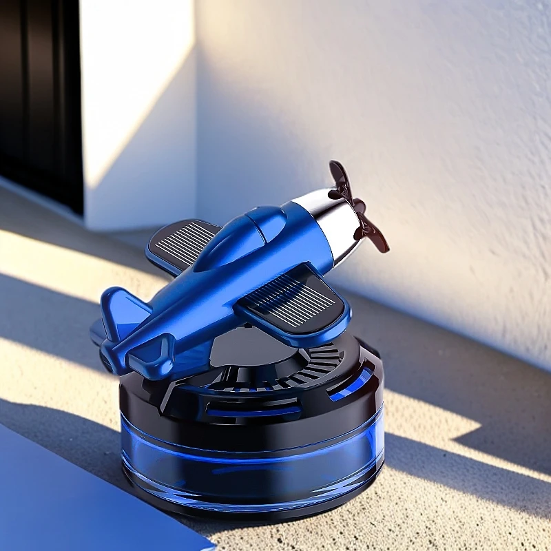 车载太阳能飞机香水座清香持久车内留香氛