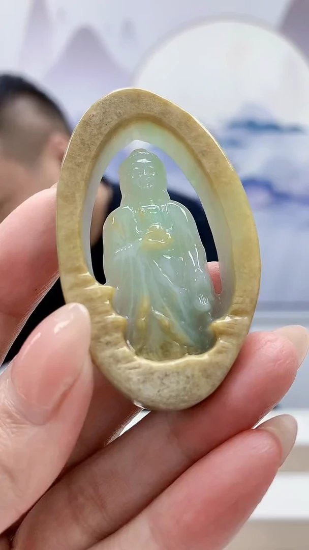 未镶嵌定制翡翠4898MM-毛货挂件104