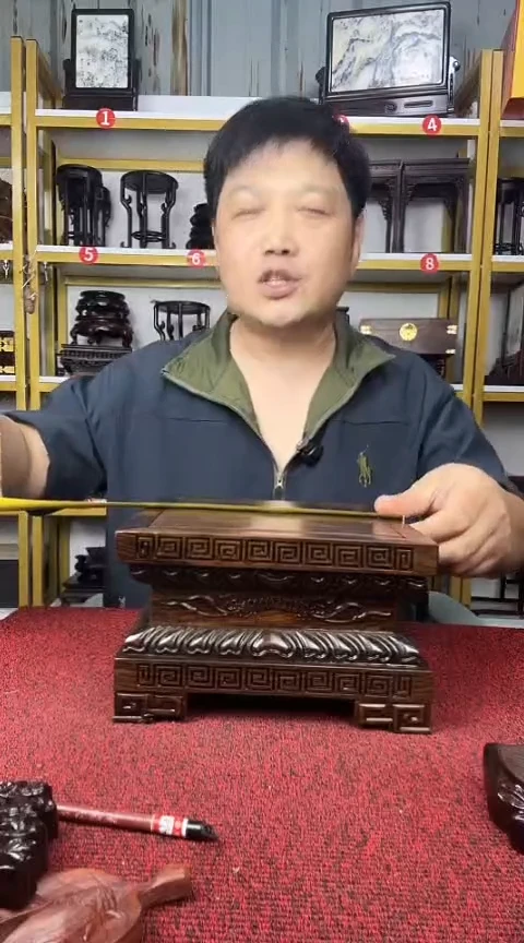 木非洲黑檀正方金刚底座20*12.5CM