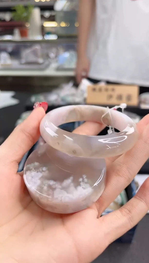 未镶嵌手镯石英质玉53圈口（赠品镯心）344428