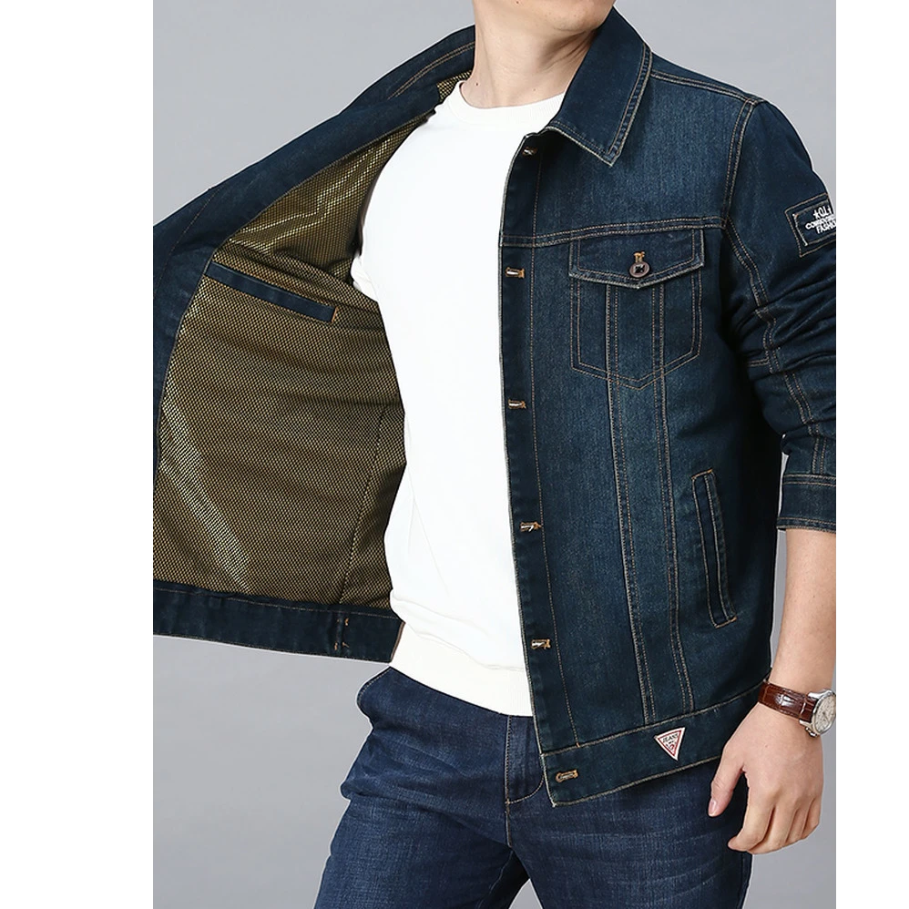 曼库帕娅牛仔外套秋冬季牛仔加绒外套青年宽松夹克男装上衣羊羔绒