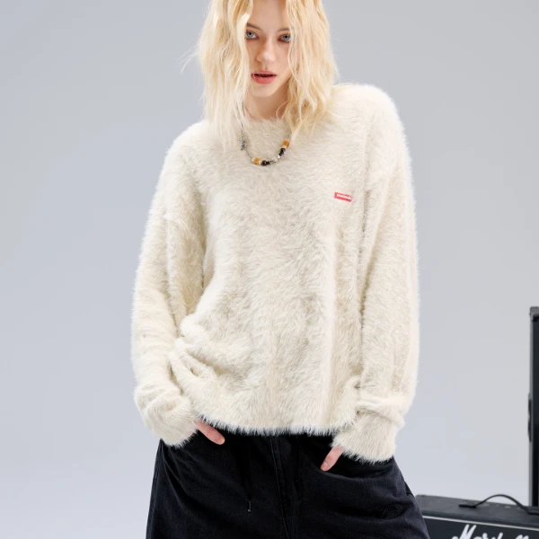 SPRAYGROUND鲨鱼嘴毛衣宽松圆领潮流毛绒秋冬保暖加厚JM WD940827