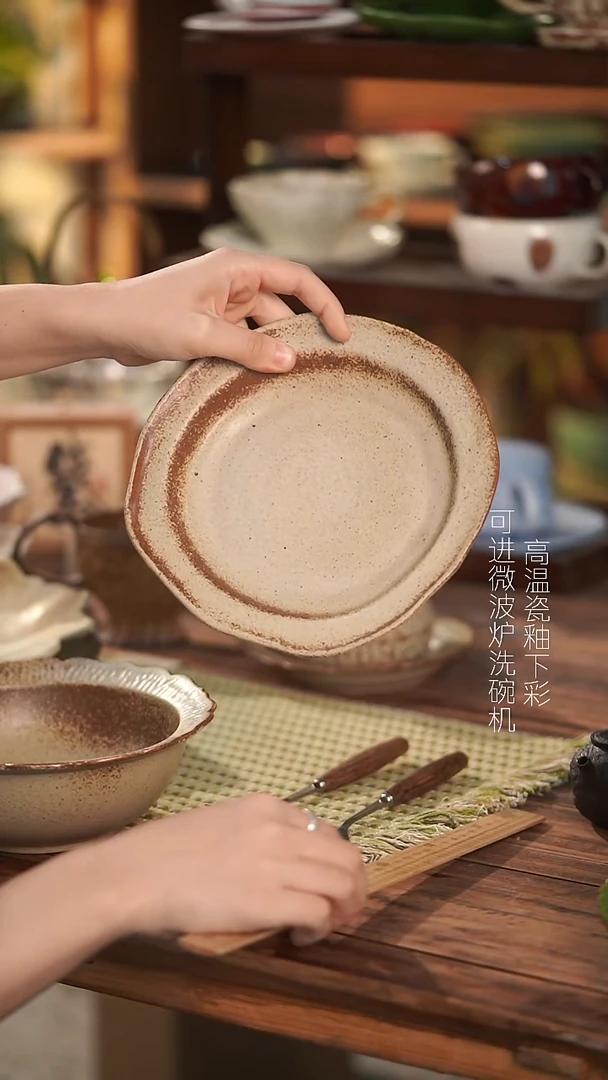 摆件陶景德镇手作餐具@@
