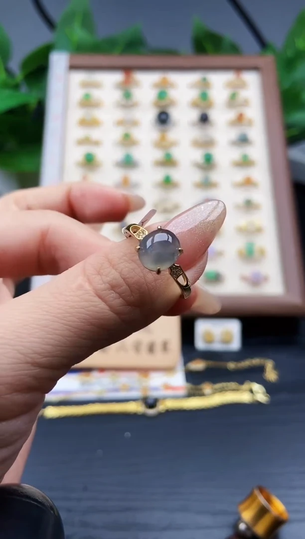 银S925镶嵌戒指翡翠12