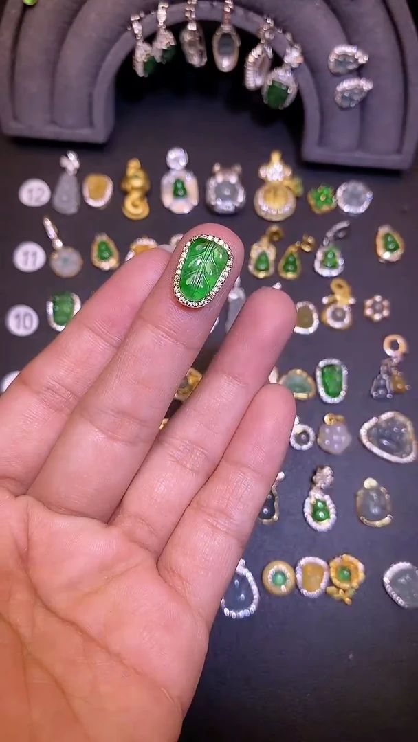 吊坠(不含链)银S925镶嵌翡翠1