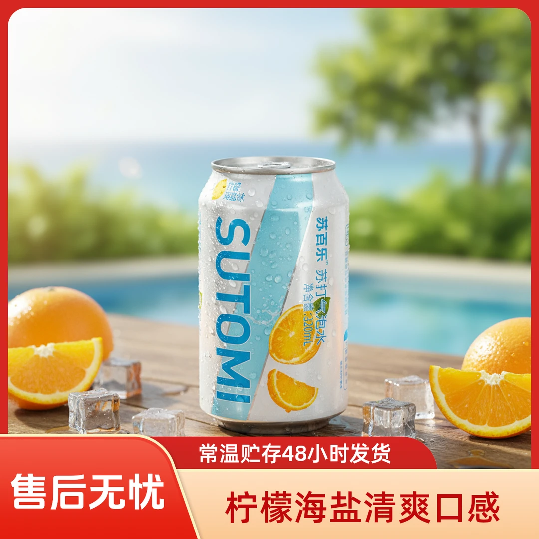 柠檬海盐味苏打气泡水苏百乐SUTOMI苏打水气泡清爽健身网红宿舍