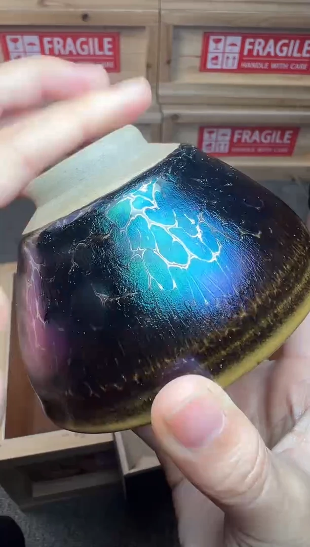 茶盏蓝色妖姬 建窑建盏主人杯