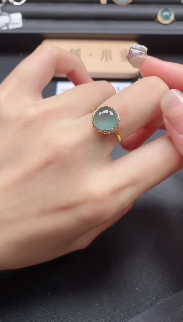 翡翠戒指银S925镶嵌51511