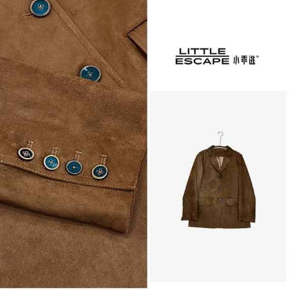 小乖逃琥珀流光轻奢棕色西装咖色外套百搭款西服高级F99070