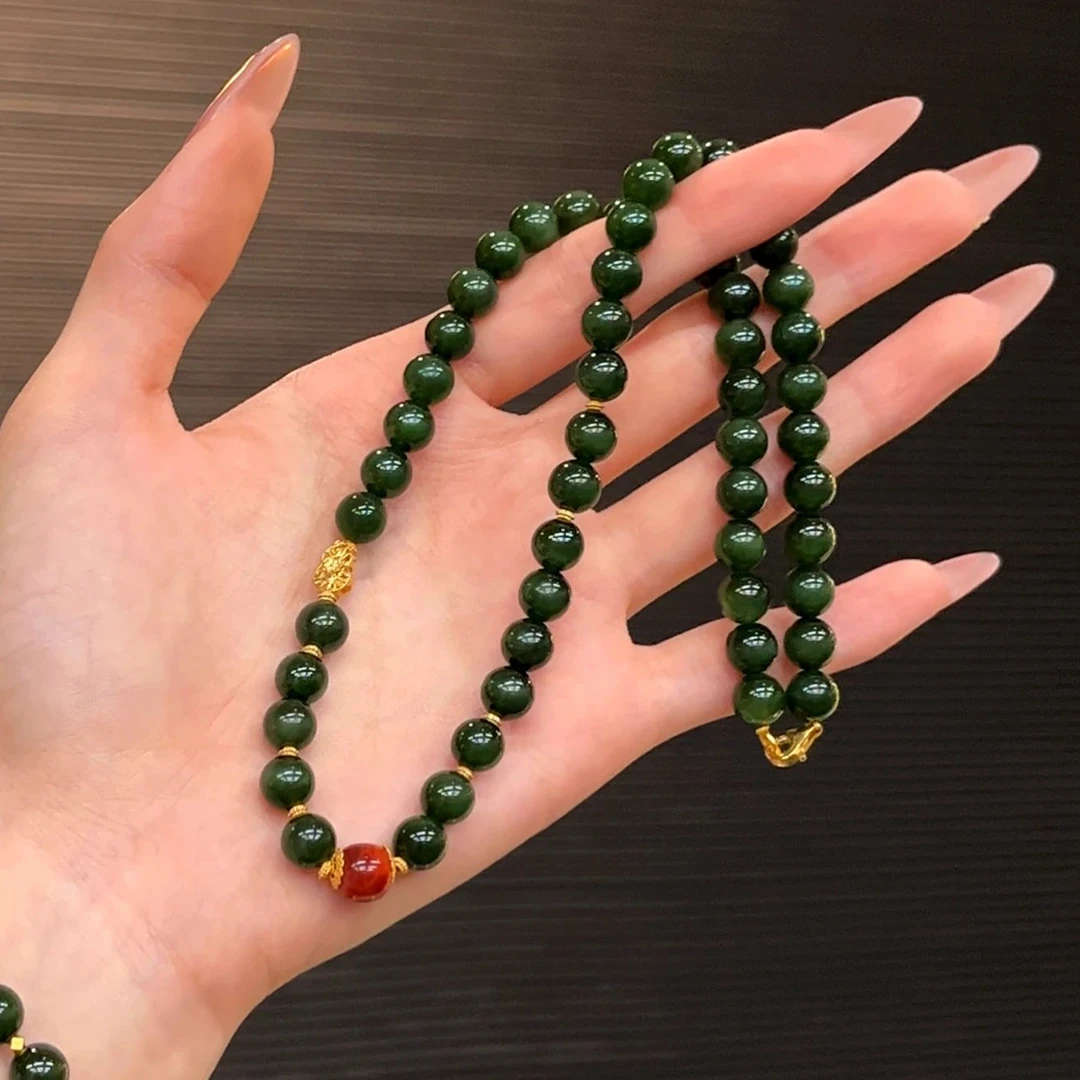 EMPRESS【8m+辣绿黑猫碧玉设计款公主链】