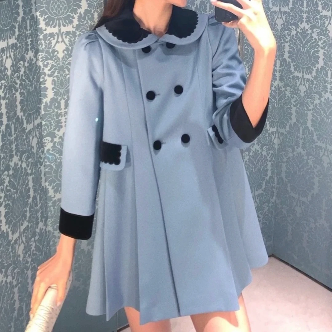 未使用 MIU MIU/缪缪 汤/P222426934/外套 蓝色 38