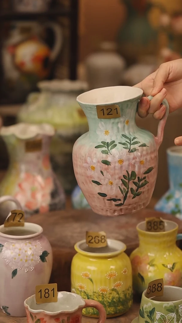 陶瓷121景德镇设计师手作花器摆件侘寂风