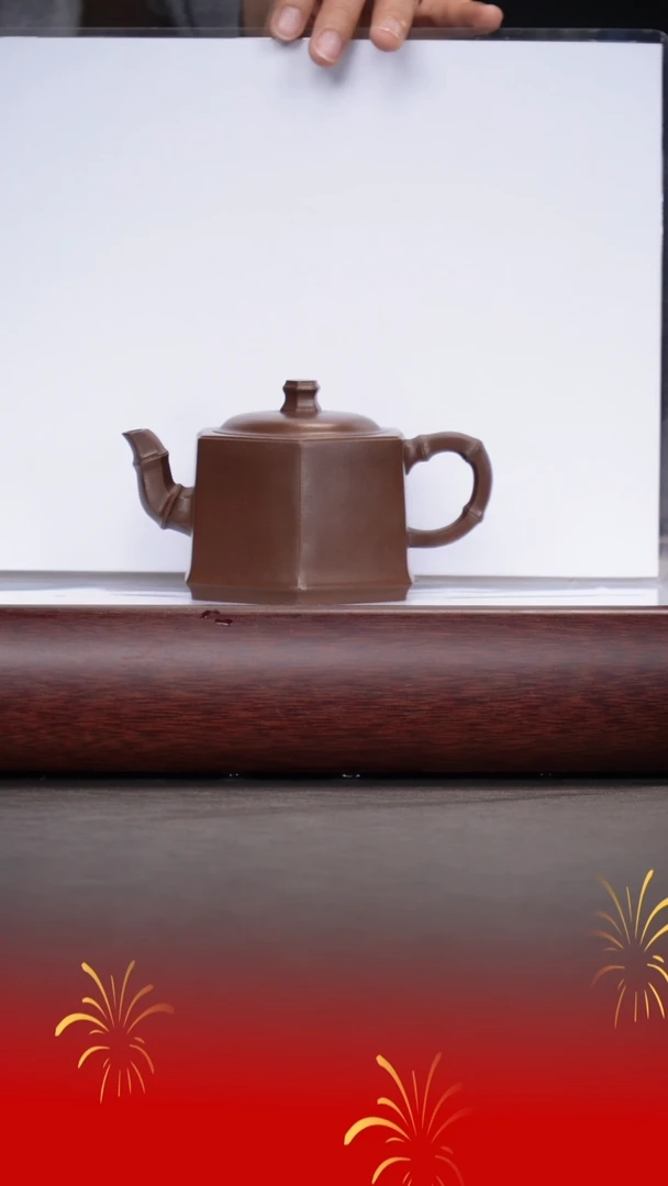 【闪购商品】紫砂茶壶薛锋/革紫泥/六方竹节/220cc