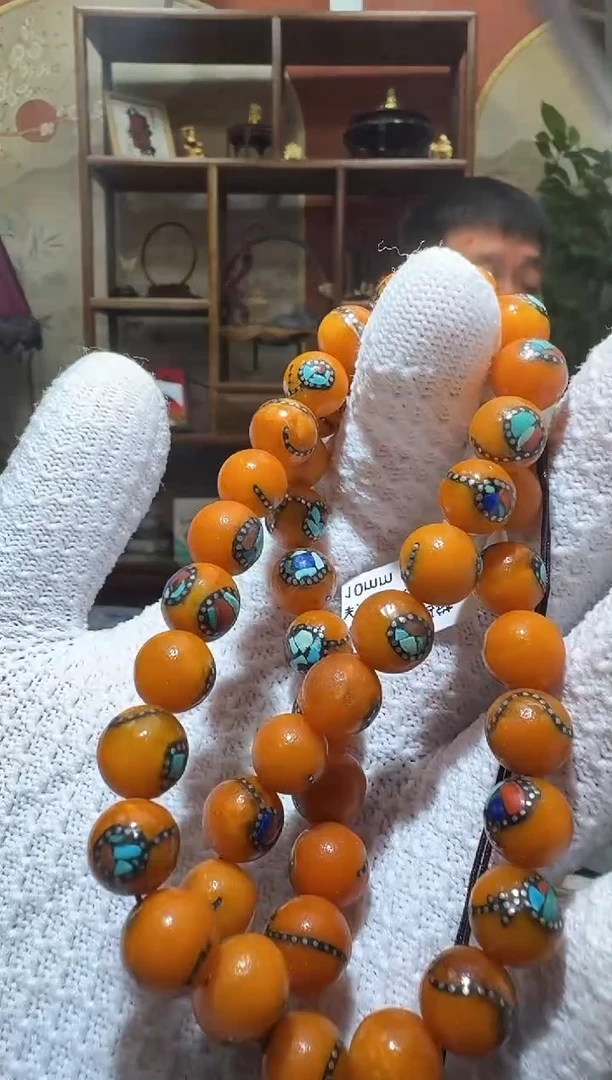 蜜蜡颈饰未镶嵌1912天然蜜蜡珠宝奇石全都保真