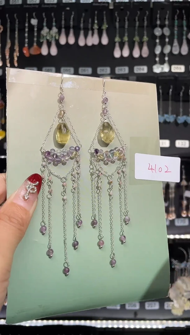 【闪购商品】紫晶耳饰银S925镶嵌喜欢拍