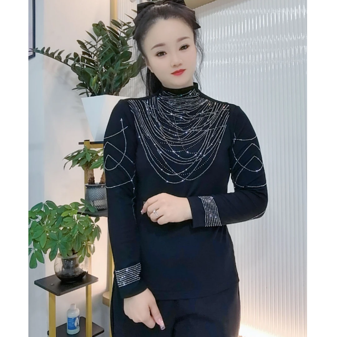 【婉婷服饰】2263长袖秋款打底衫女装时尚修身休闲百搭
