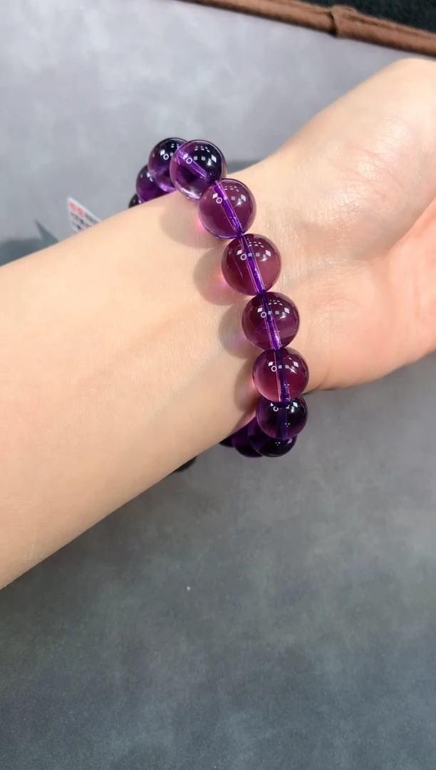 【闪购商品】紫晶手链未镶嵌82号巴西紫水晶单圈11.5mm