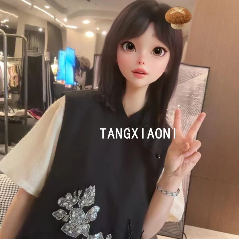 2店 【鸢尾清芳】刺绣花长款马甲