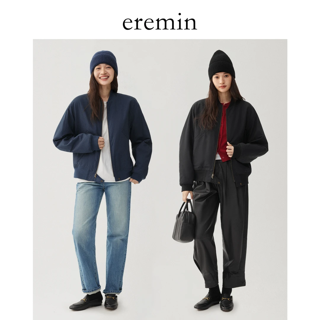 DE Mincollection中古两穿夹克/男女同款两面穿棒球领棉服外套