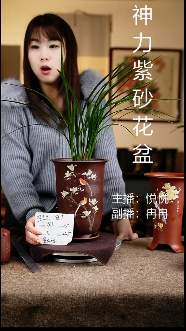 紫砂花盆花卉工艺817+z
