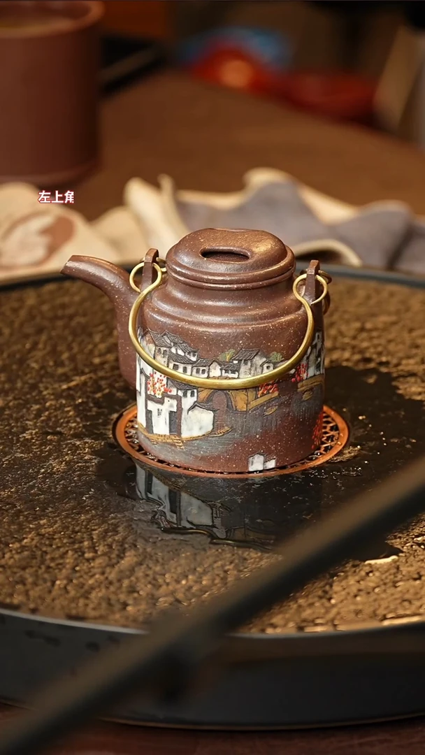 茶壶紫砂wgm 0520030248 洋桶+画