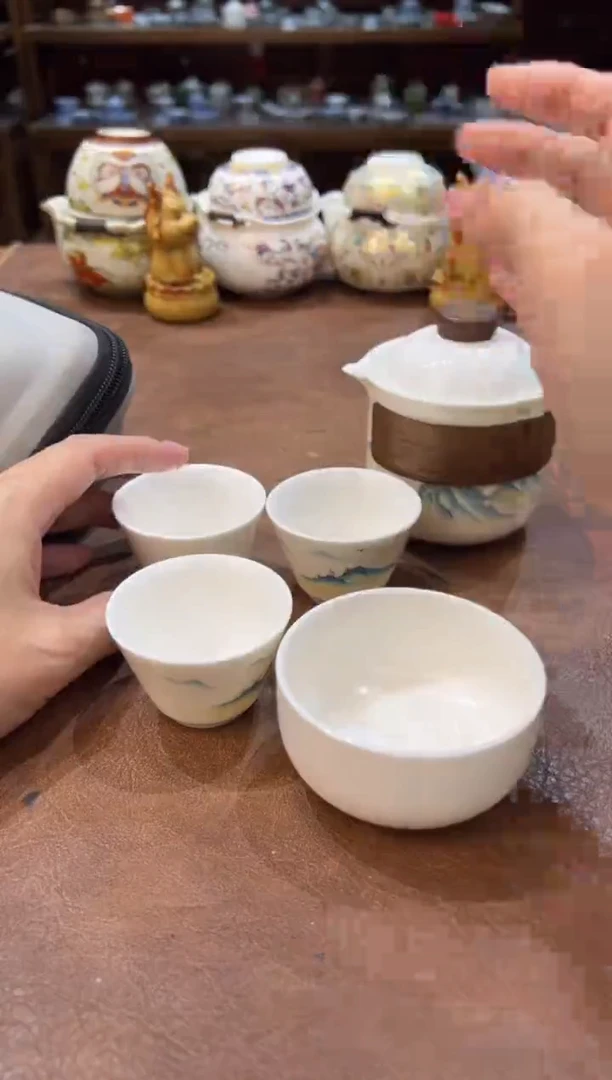 真的很便宜会开片的旅行茶具