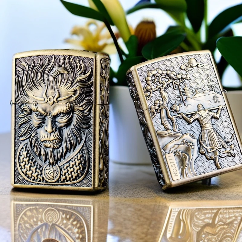 复古手工精雕悟空造型双面设计防风打火机个性经典礼品