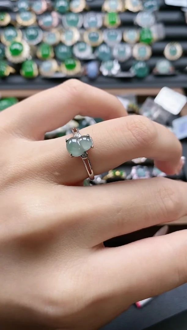 【闪购商品】翡翠戒指银S925镶嵌51151