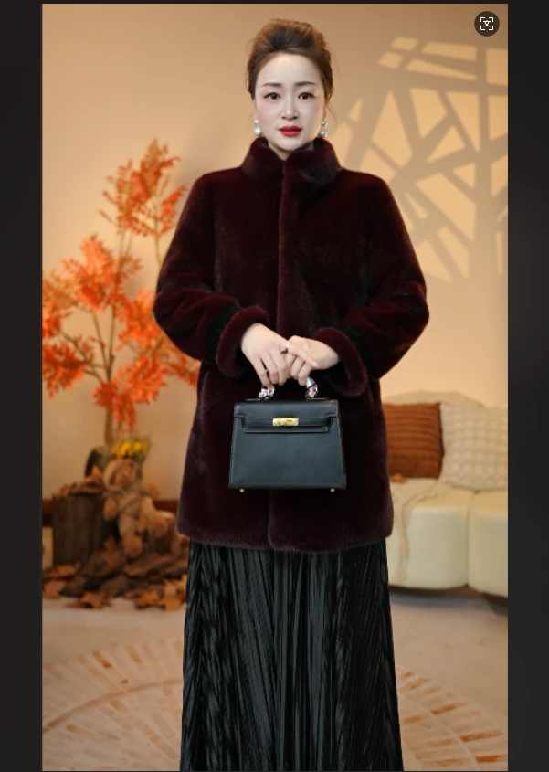 【LADYSHIP贵夫人】新款皮毛一体双面穿冬季【海宁总仓1】短款外套