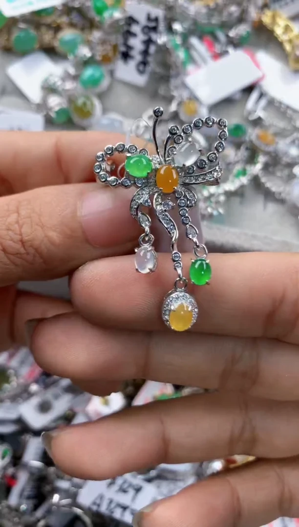 银S925镶嵌戒指翡翠555                7