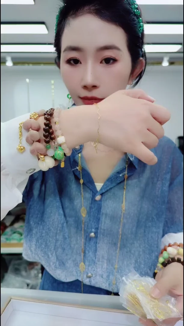 24117金色水波纹脚链