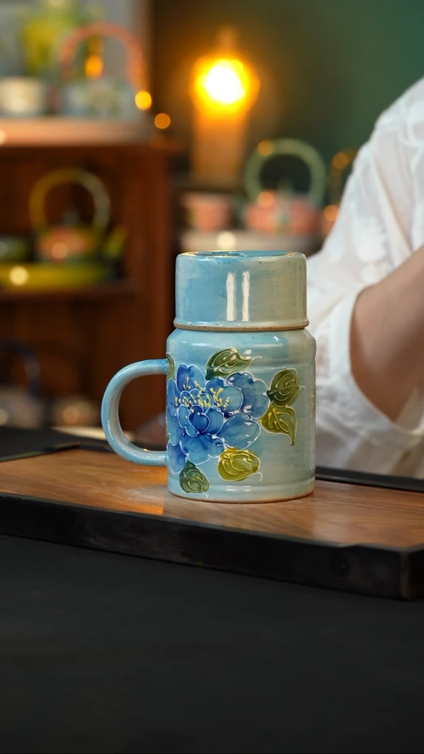 杯手绘心瓷陶瓷浮力