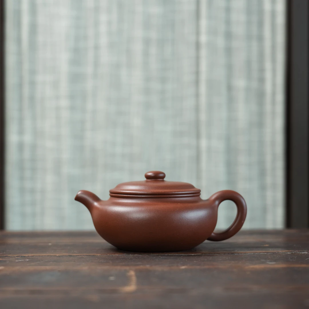 柿园 曹迪《大口扁腹》紫泥 270cc（高旭峰高徒）