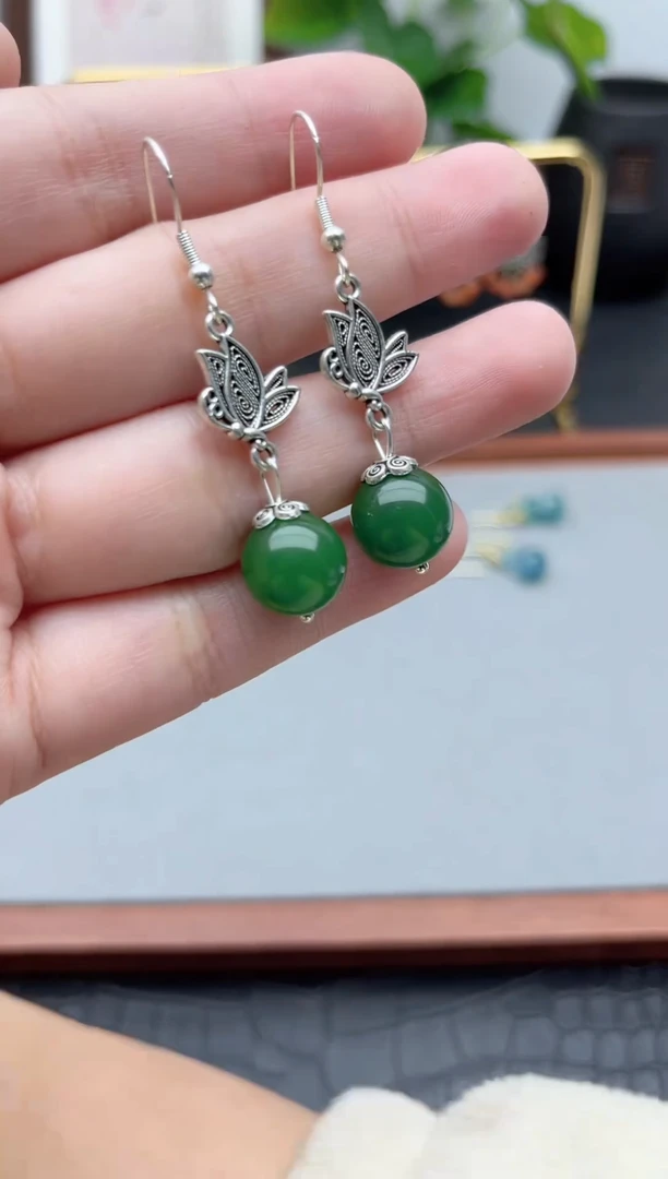 银S925镶嵌耳饰玛瑙/玉髓429