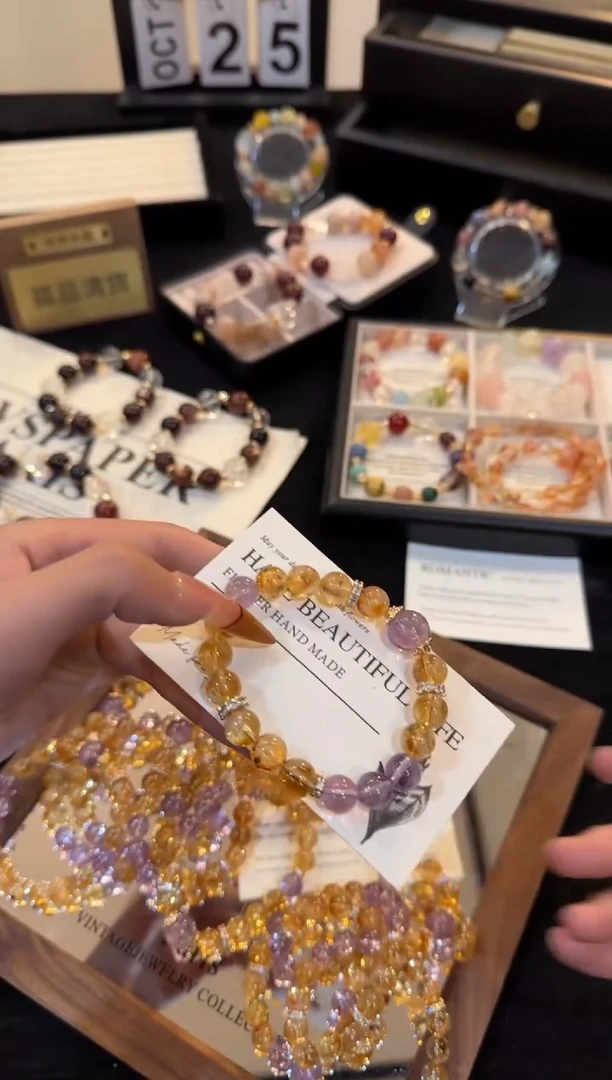 合金手链水晶财富黄塔晶x3139