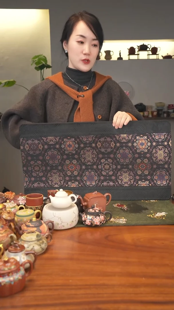 茶壶紫砂黑色茶席65*35