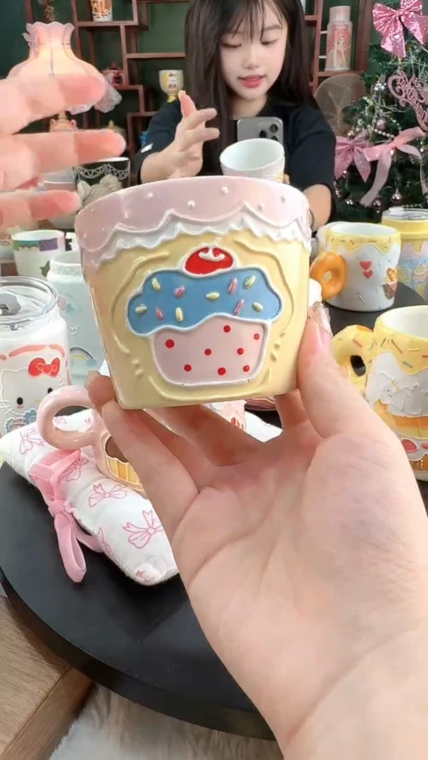 58高温陶瓷釉下彩 手作玉泥 蛋糕杯