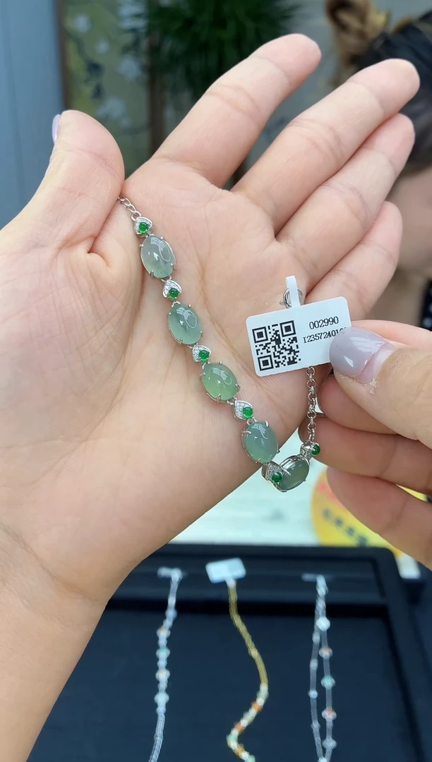 银S925镶嵌手链翡翠莽**儿11111111