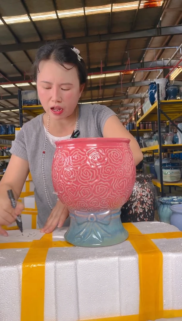 宜兴紫砂粗陶花盆