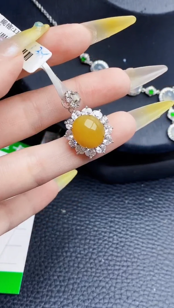 银S925镶嵌戒指翡翠6016