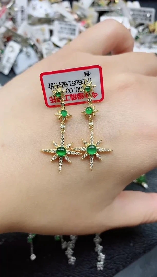 银S925镶嵌戒指翡翠1