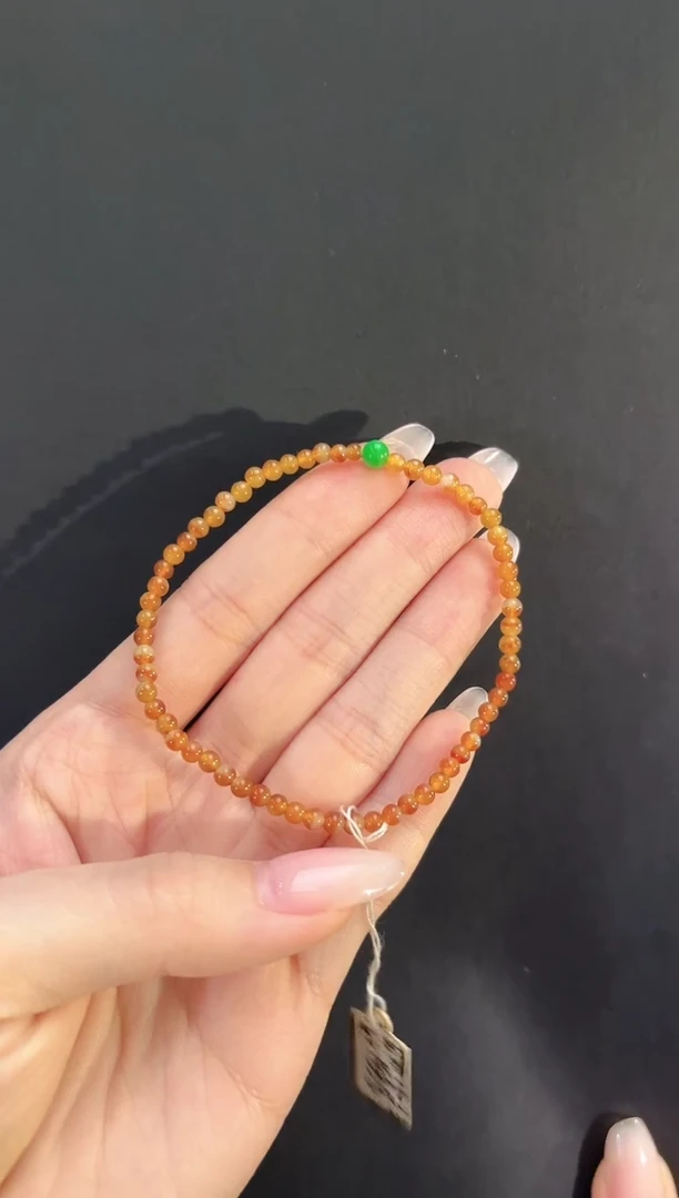 未镶嵌手串翡翠^*^黄翡手串不退不换